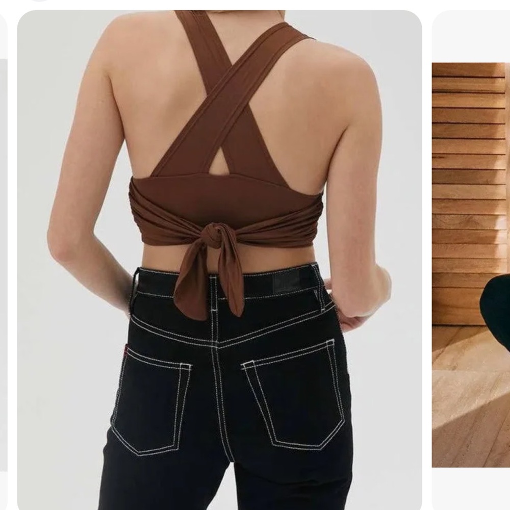 ☀️Urban Outfitters Women's Brown Crop-top☀️ - Picture 2 of 8